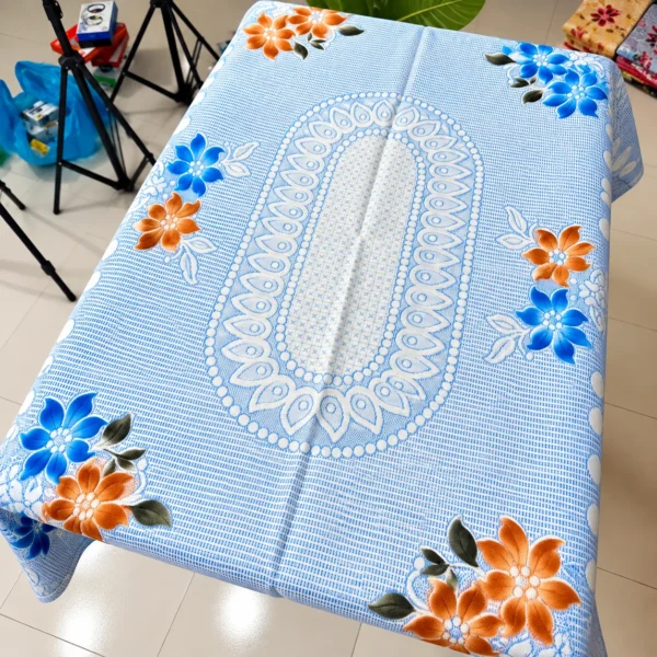 Big Flower Desing Tea Table Cover 45/30 Inch (Colour-Blue)