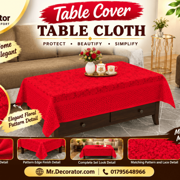 Velley Flower Desing Tea Table Cover 45/30 Inch (Colour-Meroon)