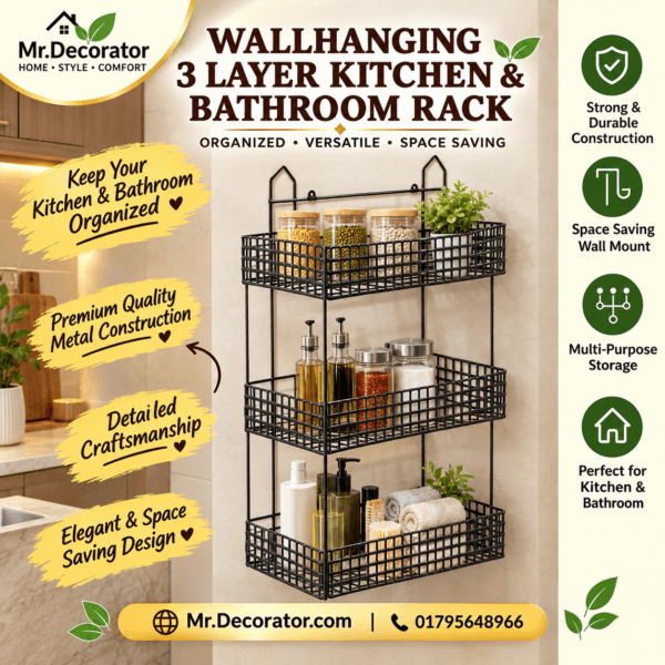 Wall Haning 3 Layer Kitchen & Bathroom Rack