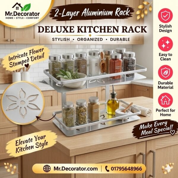 2 Layer Aluminium Kitchen Spice Rack